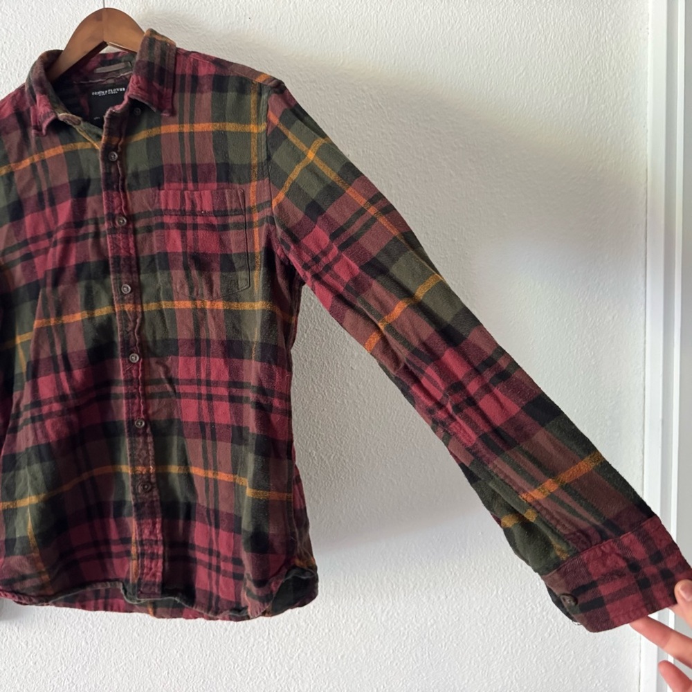 Plaid Flannel Shirt Large Mens Cabin Rustic Button Down Cabincore Layering - Picture 3 of 10